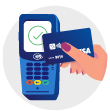 Icono de pago con Visa Contactless